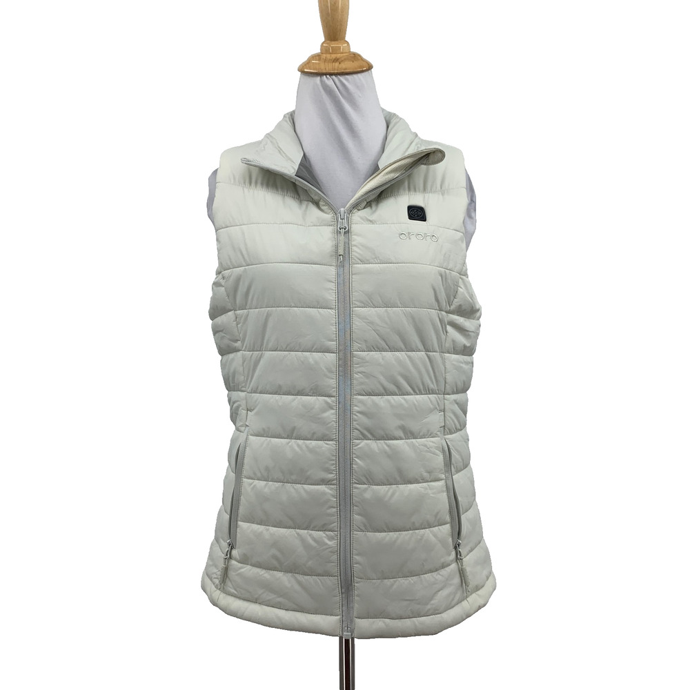 Ororo Vest Womens S Small Ivory Zone Heated Quilted Filled Zip Up *NO Battery